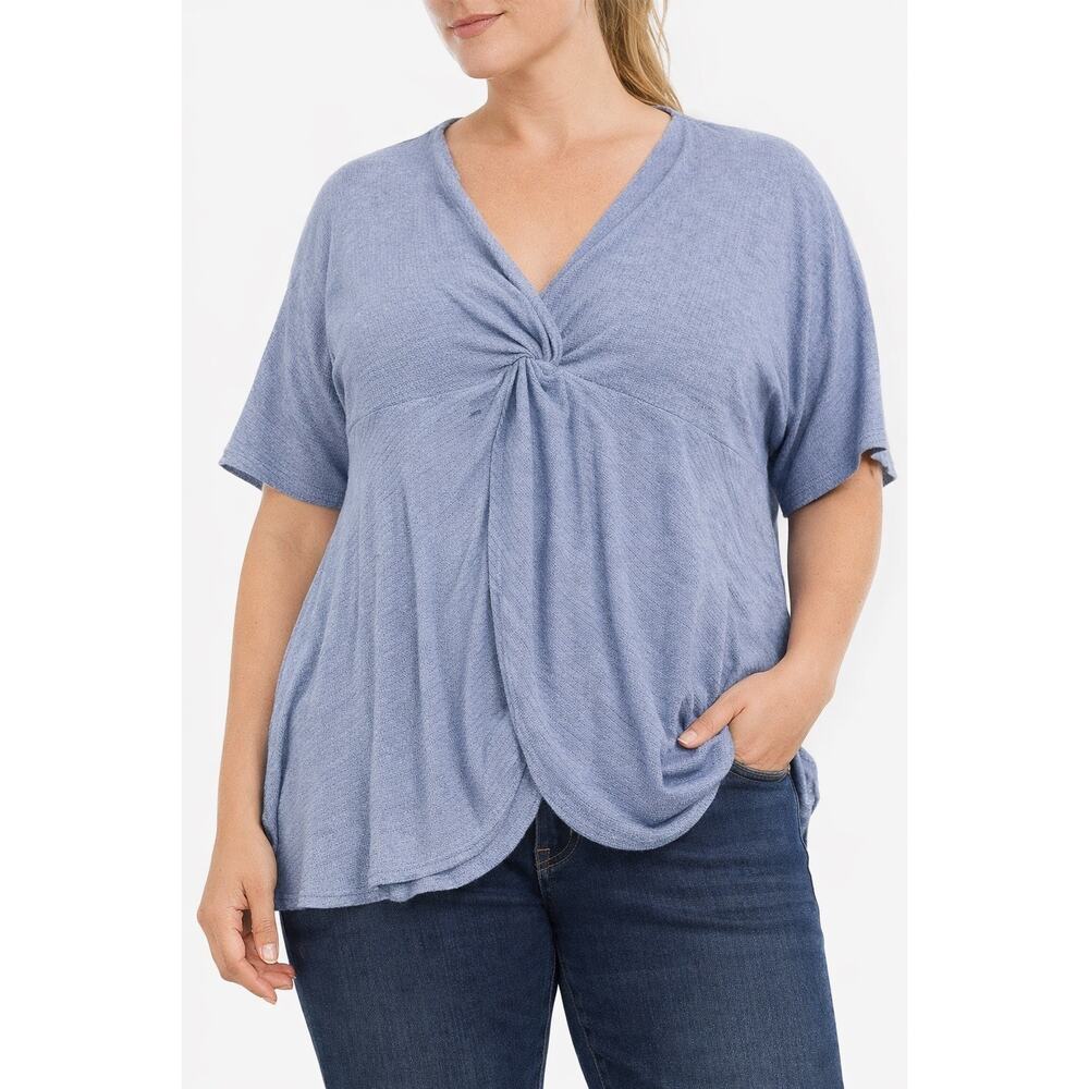 Brittany Humble Knot Front Top Blue 3X NWOT